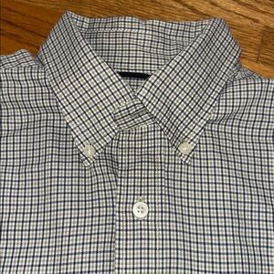 Nautica Men's Gray blue Checkered Button Down Shirt XL good used shape